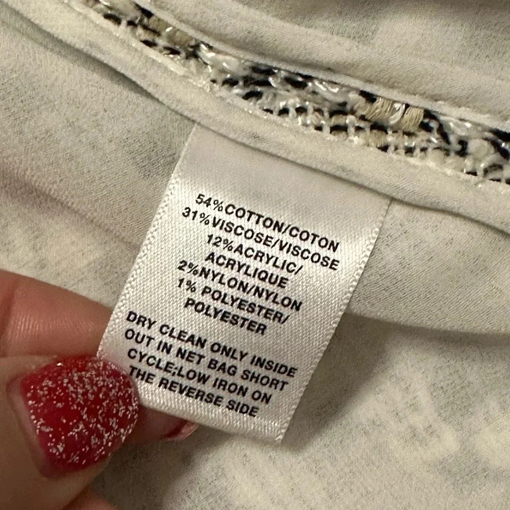 Lafayette 148 Noelle Tweed Boucle Jacket Black White Sz 6 - Picture 8 of 9